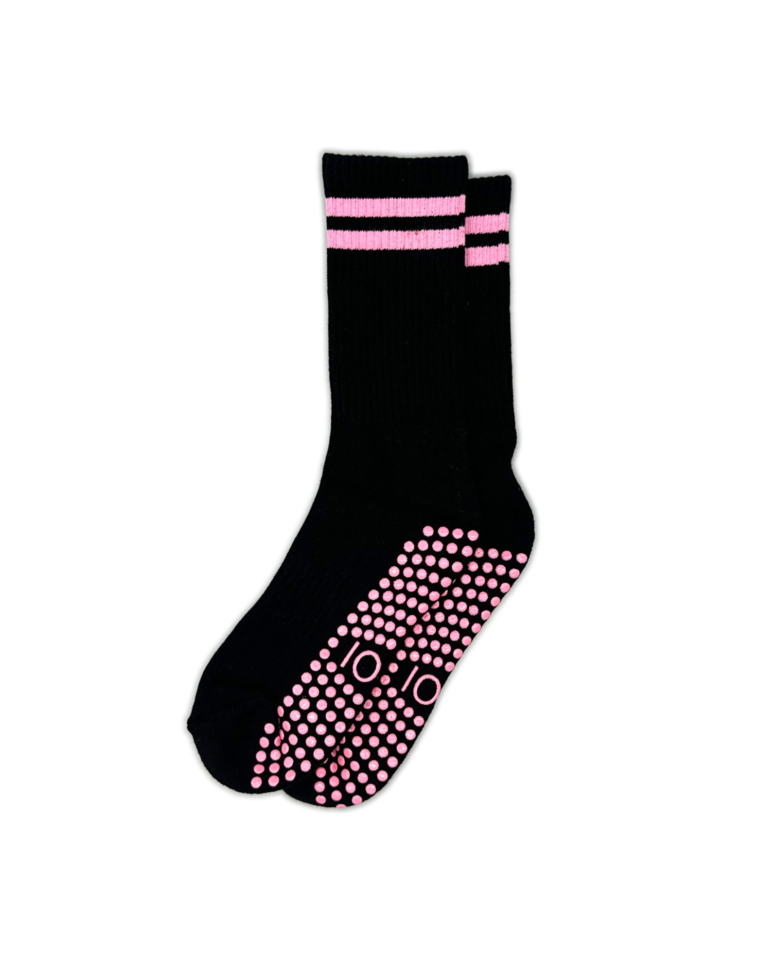 Black & Pink Crew Grip Socks