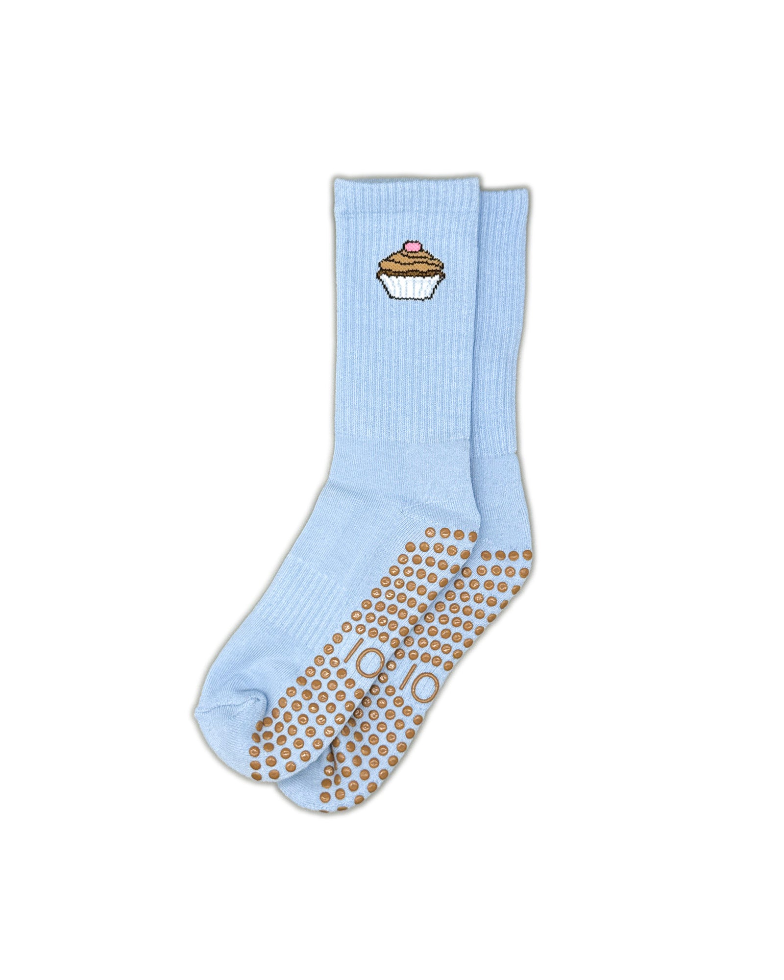 Blue Cupcake Crew Grip Socks