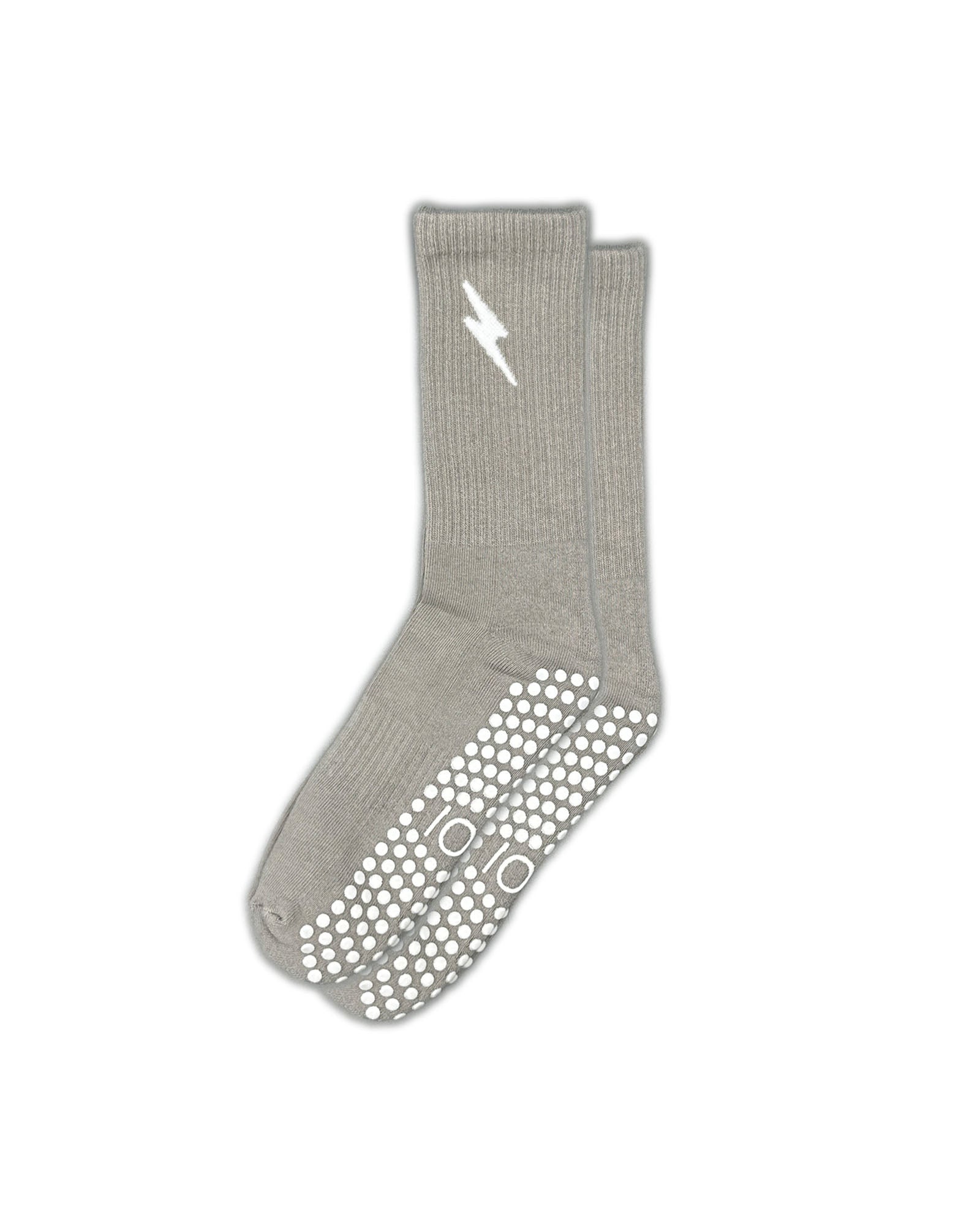 Grey Bolt Crew Grip Socks