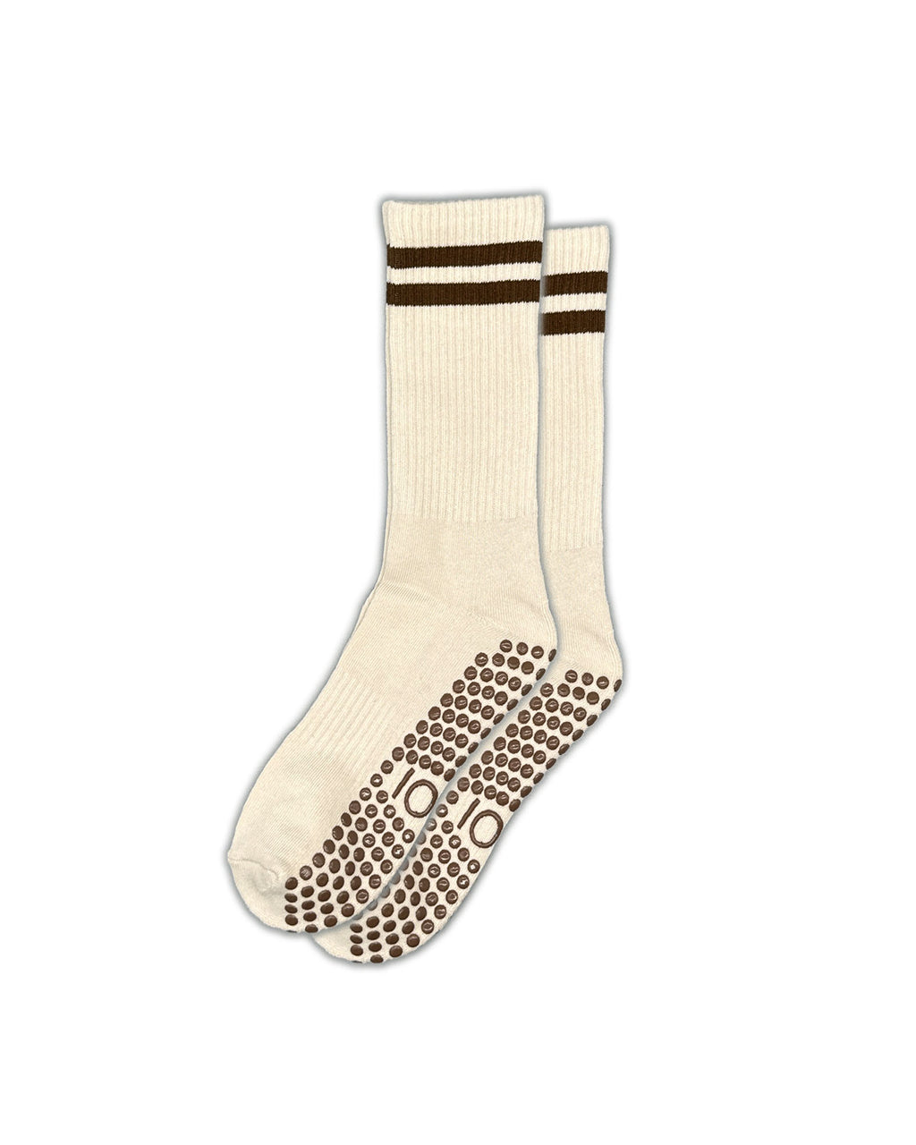 Brown Stripes Crew Grip Socks