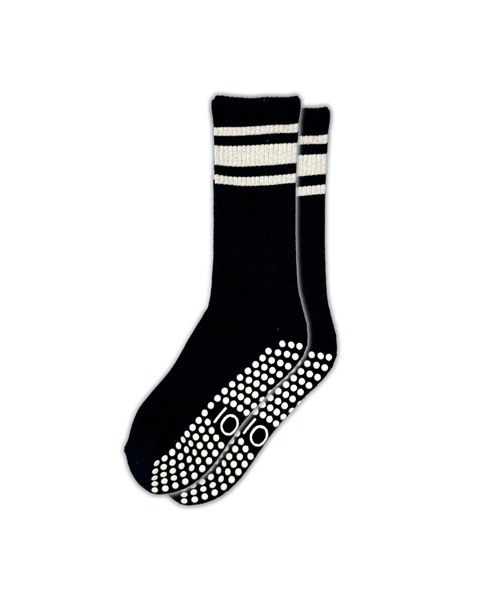 Black Stripes Crew Grip Socks