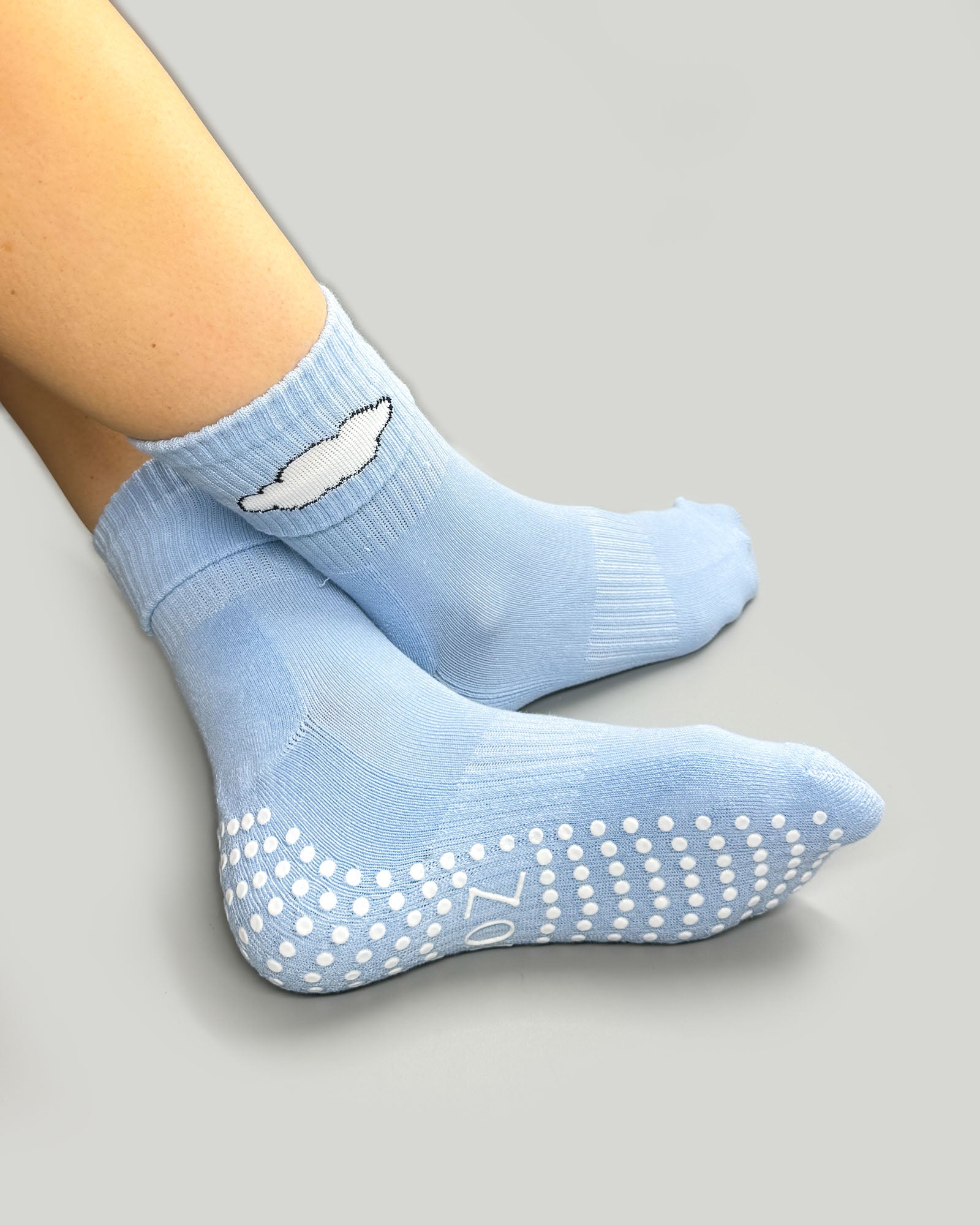 Blue Cloud Crew Grip Socks