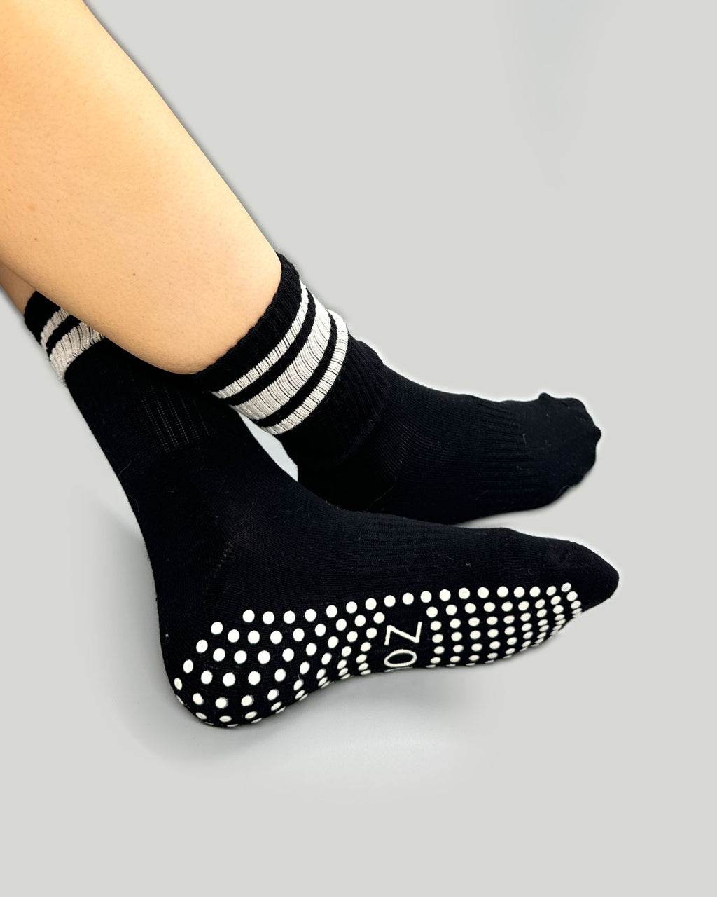 Black Stripes Crew Grip Socks