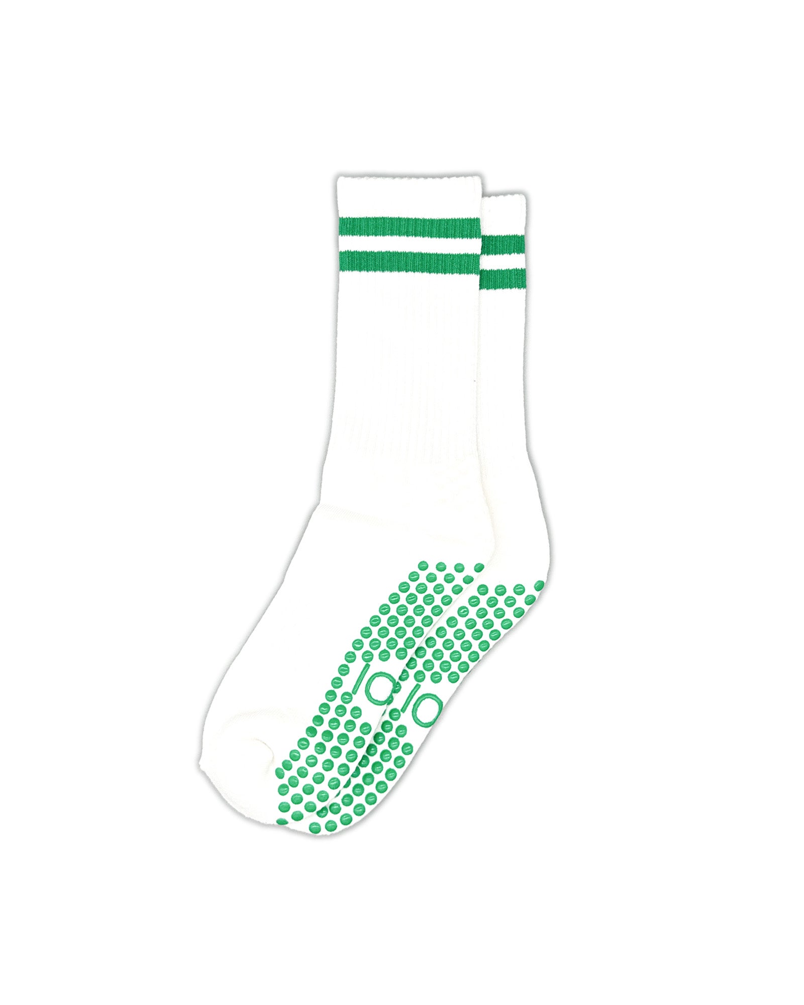 Green Stripe Crew Grip Socks