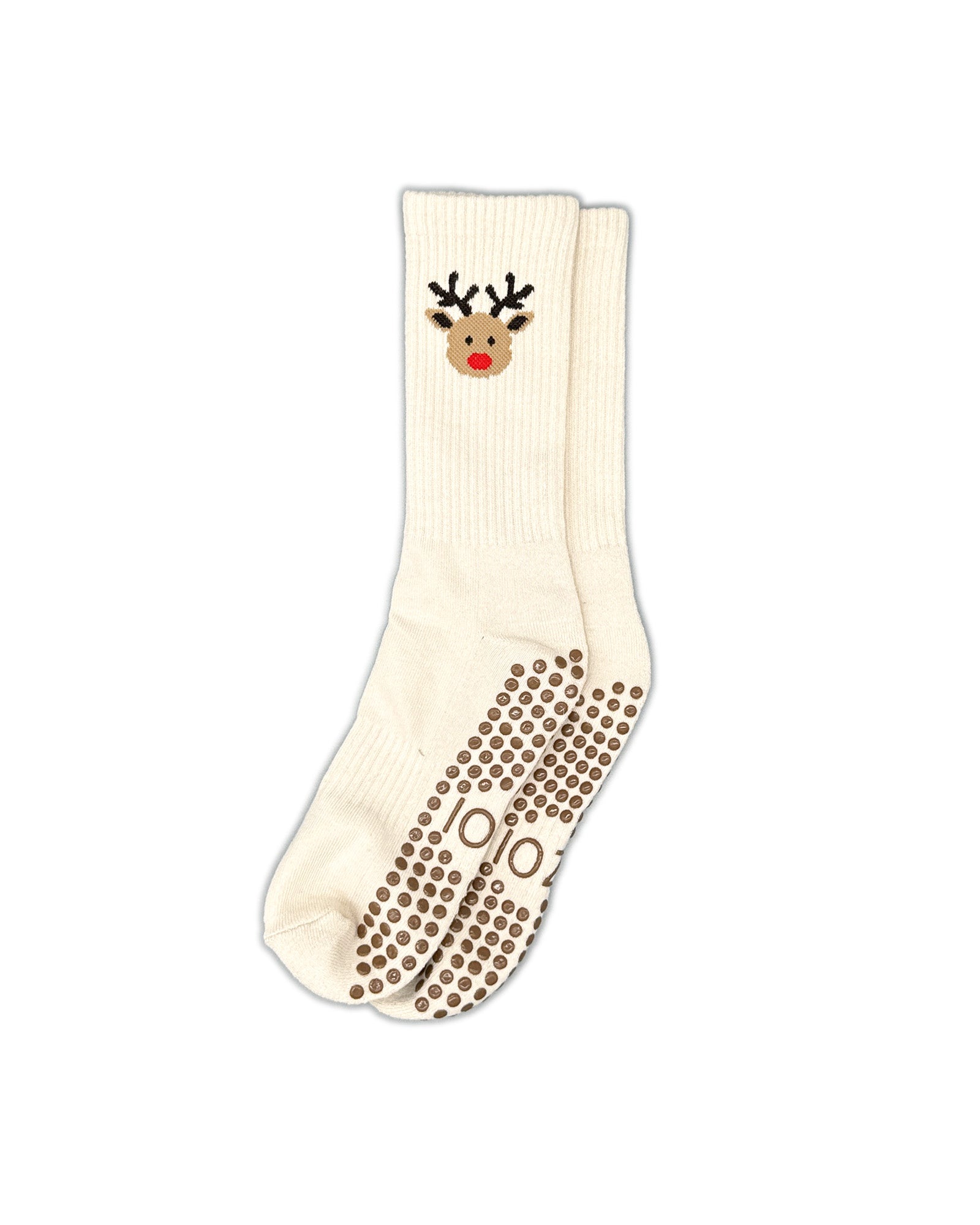 Reindeer Crew Grip Socks