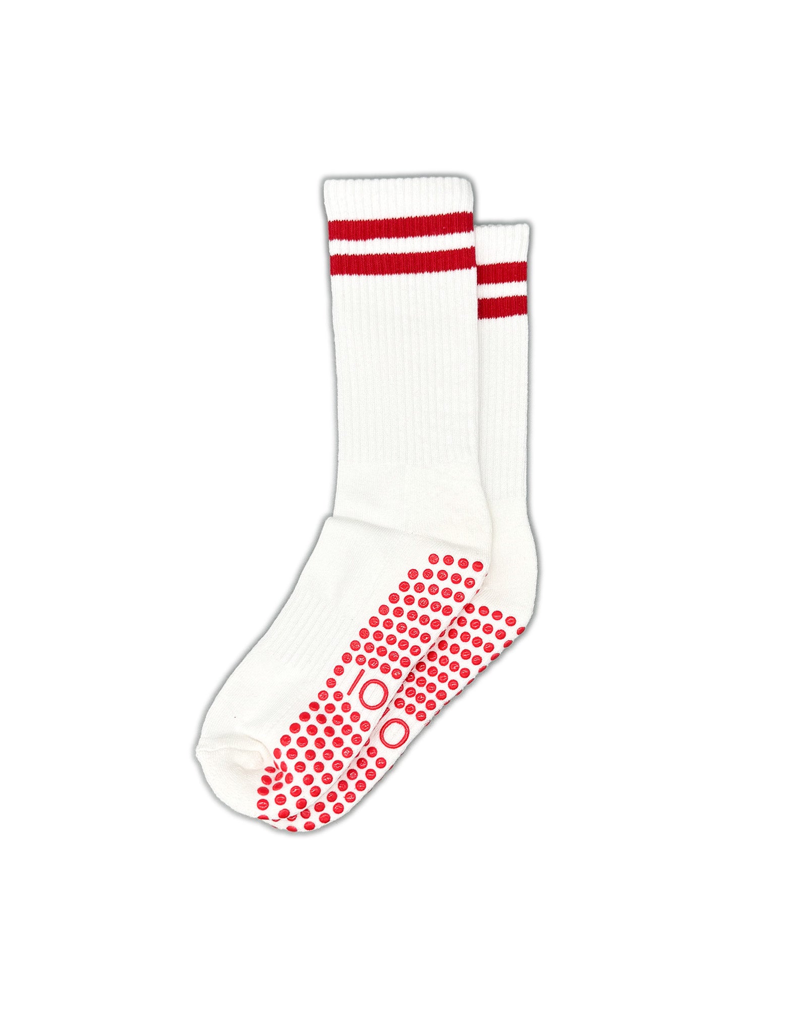 Red Stripe Crew Grip Socks