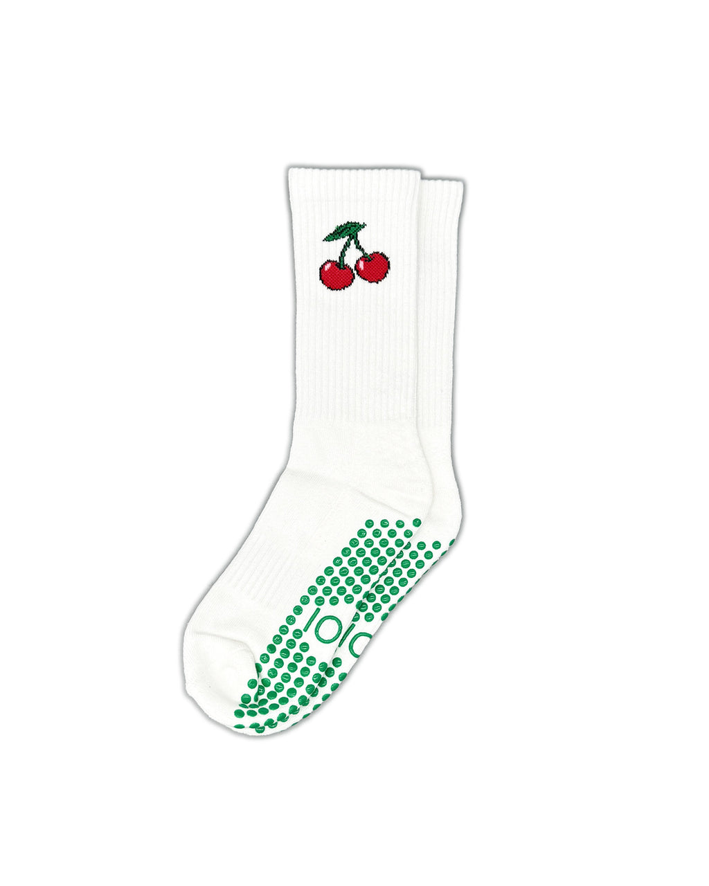 White Cherry Crew Grip Socks