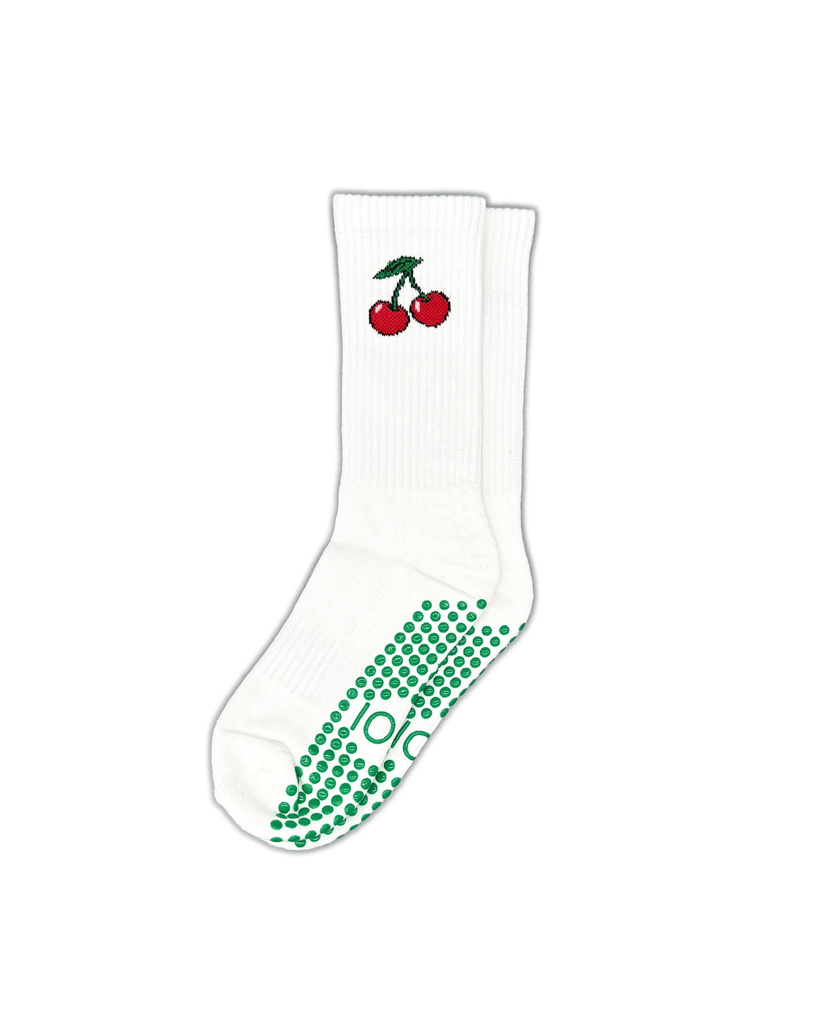 White Cherry Crew Grip Socks