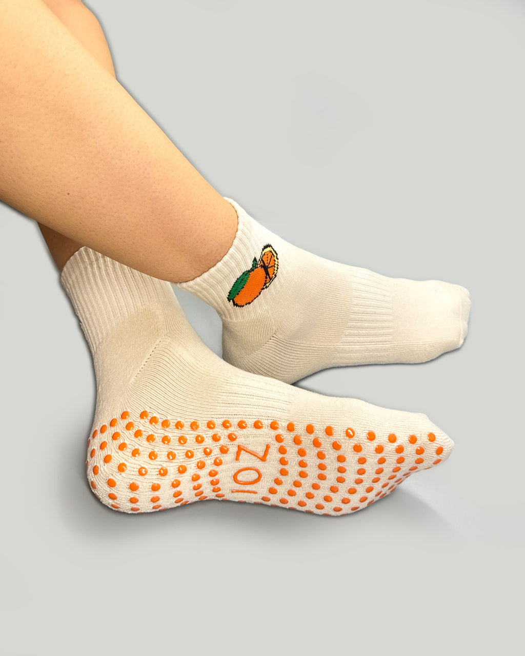 Orange Slice Ankle Grip Socks