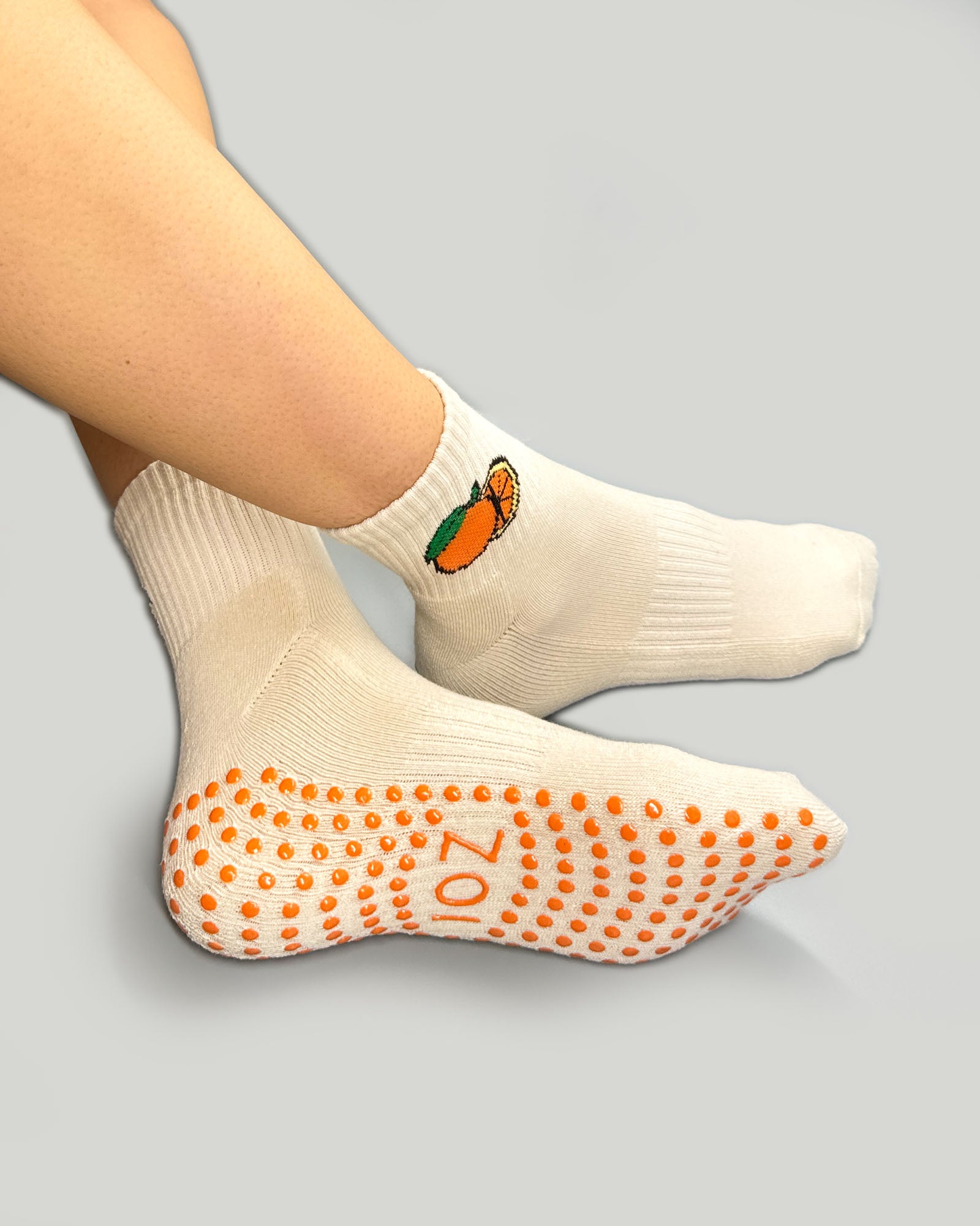 Orange Slice Ankle Grip Socks