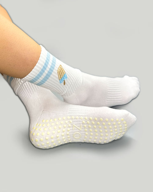 Blue Ice Cream Crew Grip Socks