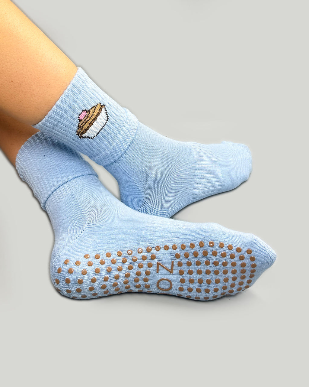 Blue Cupcake Crew Grip Socks